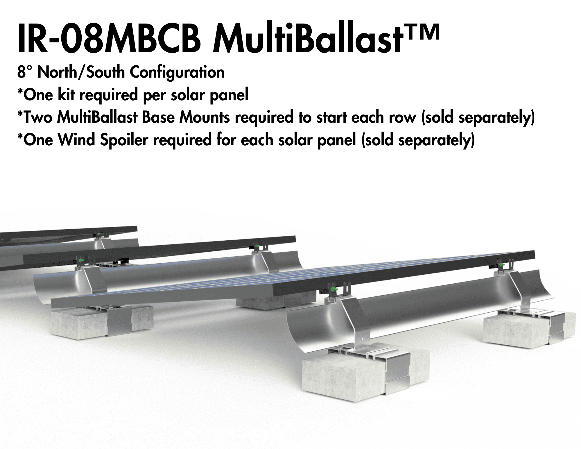 IntegraRack IR-08MBCB MultiBallast 8° Solar Panel Mounting Kit
