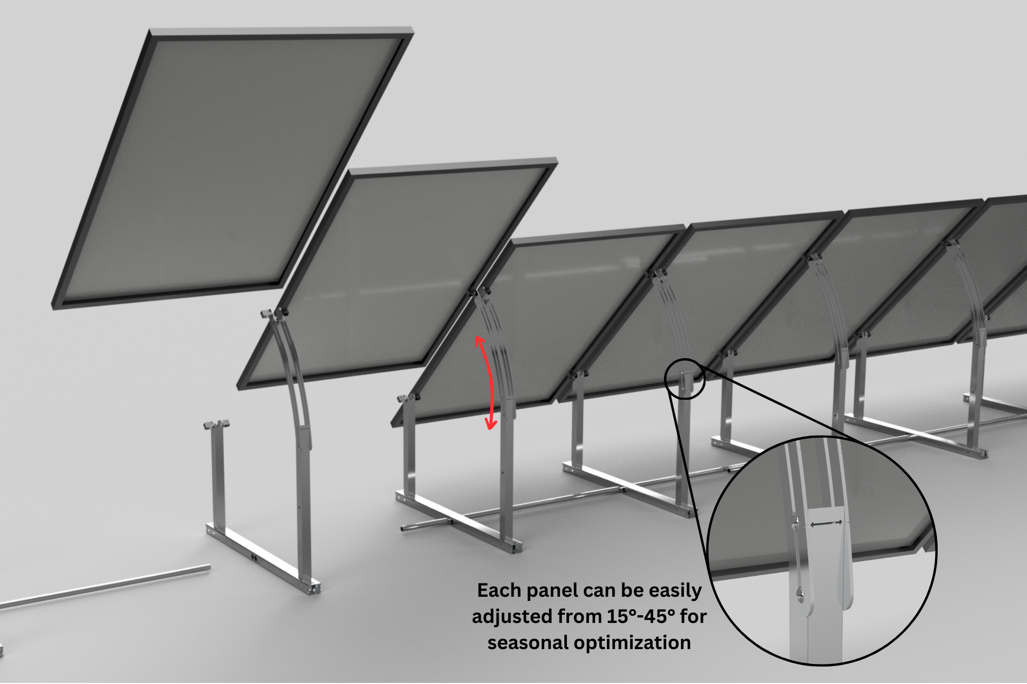 IntegraRack IR-45ASA BallastRack Solar Panel Ground Mount – Seasonal Adjustable 15°–45° - Image 3